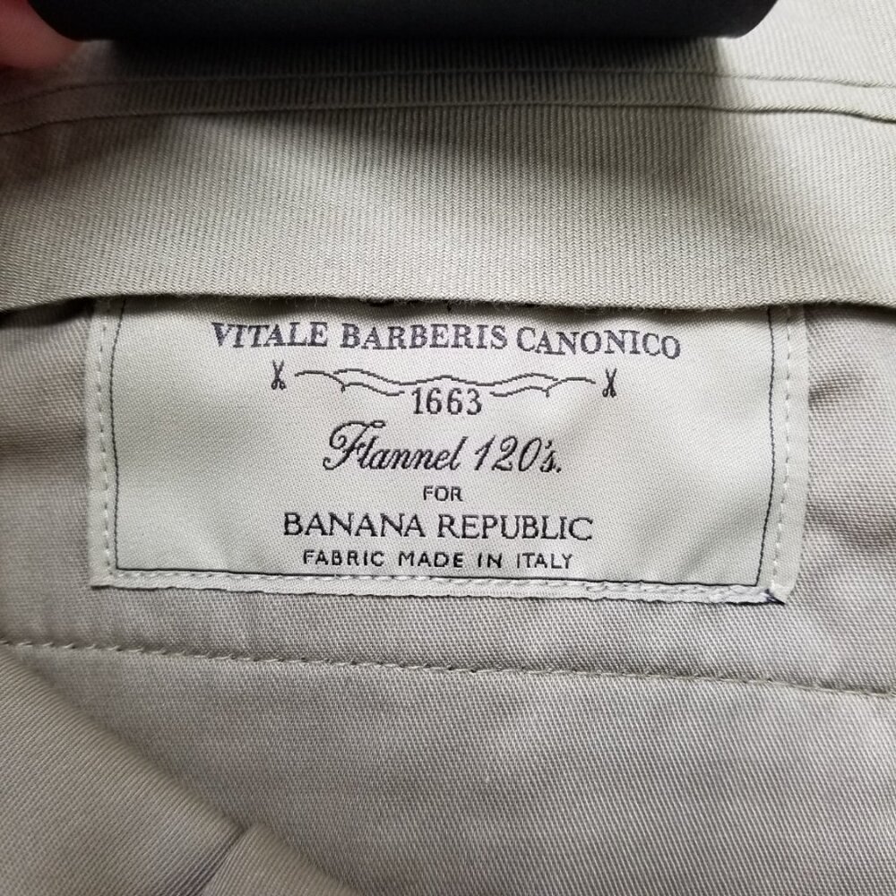 Banana Republic Pants Mens Gray Tapered Soft Virgin Wool Vitale Flannel 120's - Picture 10 of 12